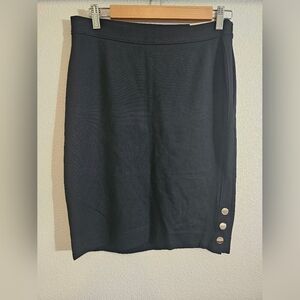 Chico's Skirt 04/06 Black with Button Detail